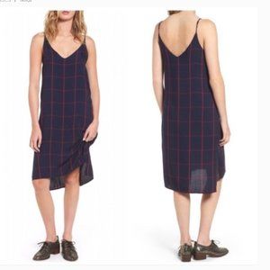 Rails Suki Tartan Navy Midnight Plaid Midi Dress - small